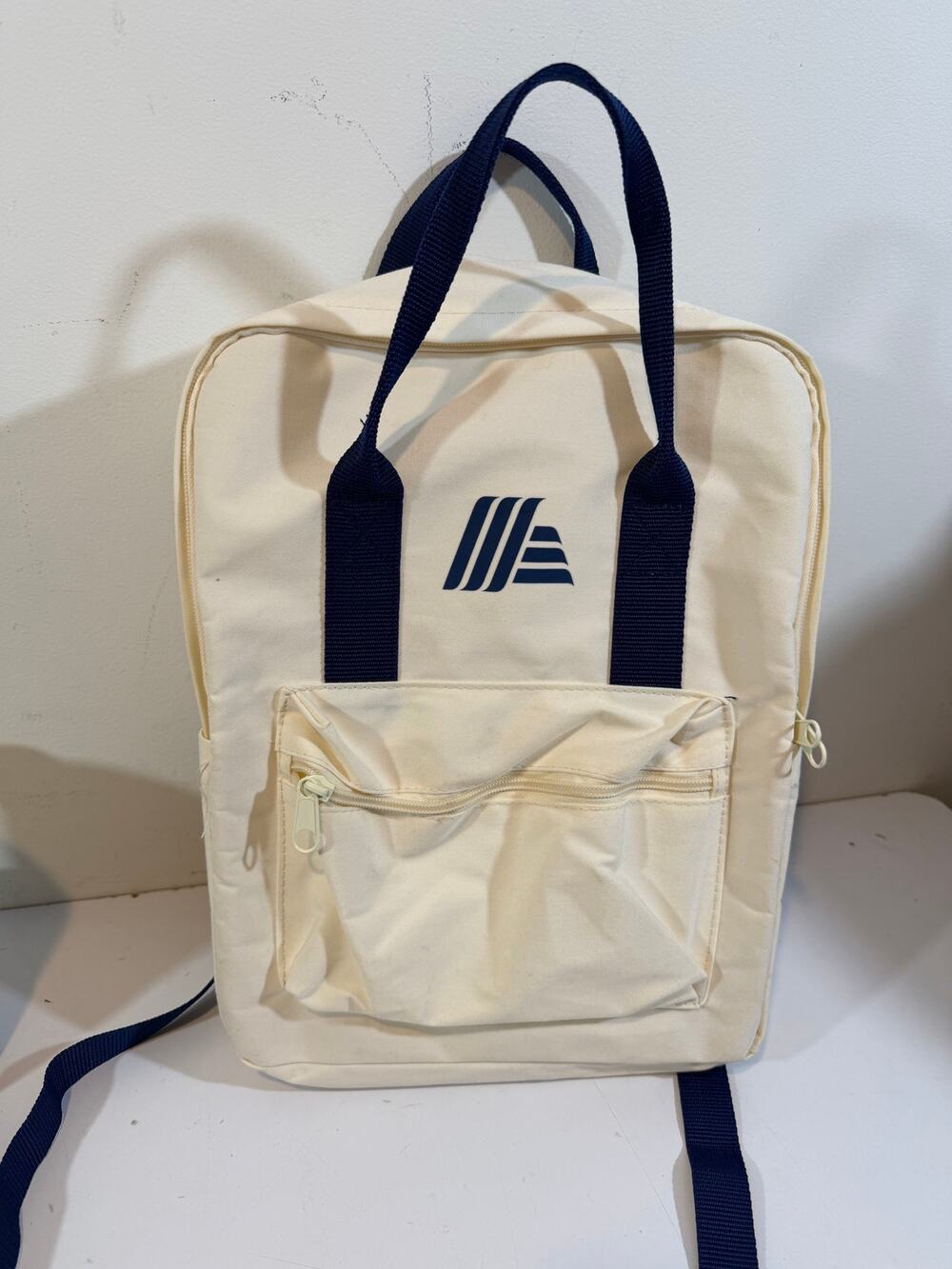 Aldi Gear 2023 Backpack with Laptop Pocket - Fall - Cream with Navy Trim